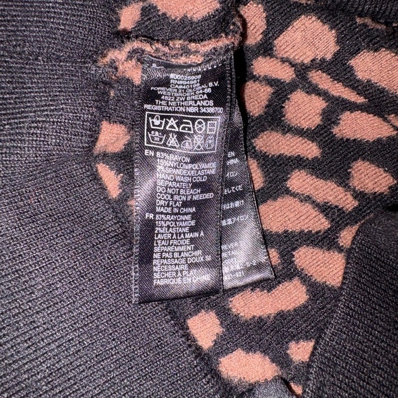 Forever 21 Leopard Print Black and Brown Mini Stretch Pencil Skirt Size SP - Picture 5 of 9